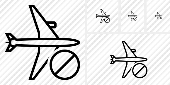 Airplane Horizontal Block Icon