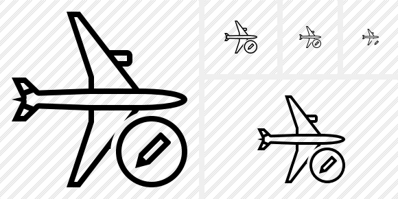 Airplane Horizontal Edit Icon