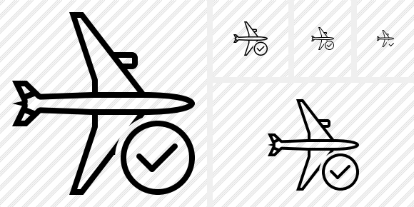 Airplane Horizontal Ok Icon