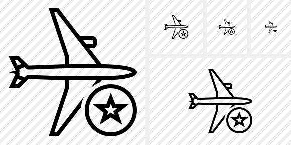 Airplane Horizontal Star Icon