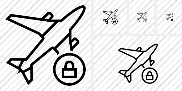 Airplane Lock Icon