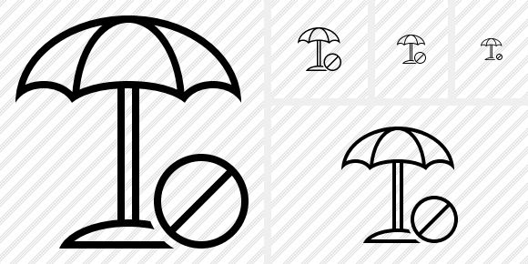 Beach Umbrella Block Icon