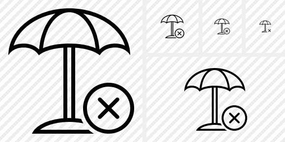 Beach Umbrella Cancel Icon