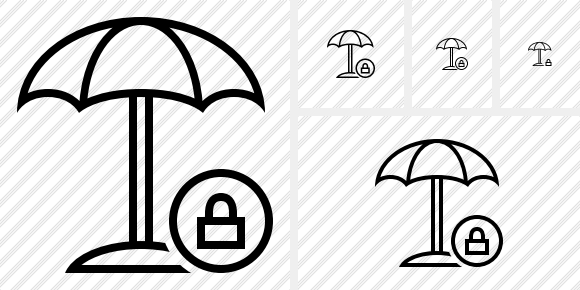 Beach Umbrella Lock Icon