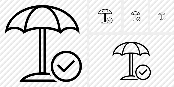 Beach Umbrella Ok Icon