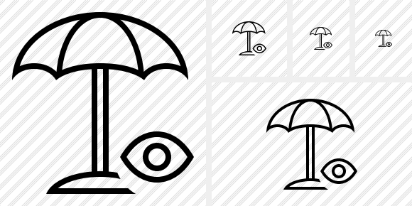 Beach Umbrella View Icon