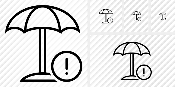 Beach Umbrella Warning Icon