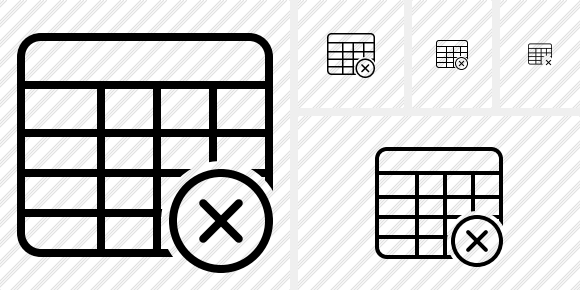 Database Table Cancel Icon