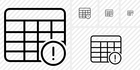 Database Table Warning Icon