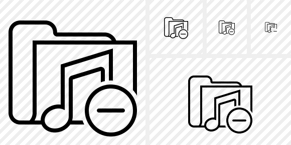 Folder Music Remove Icon
