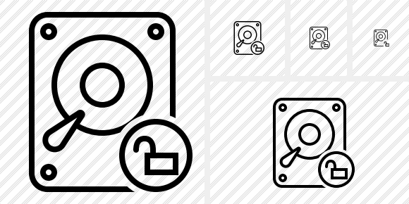 Hard Drive Unlock Icon