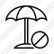 Beach Umbrella Block Icon