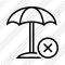 Beach Umbrella Cancel Icon