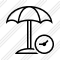 Beach Umbrella Clock Icon