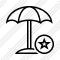 Beach Umbrella Star Icon