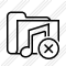 Folder Music Cancel Icon