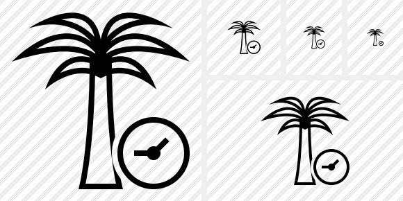 Palmtree Clock Icon