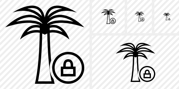 Palmtree Lock Icon