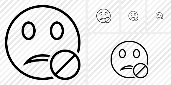 Smile Unhappy Block Icon
