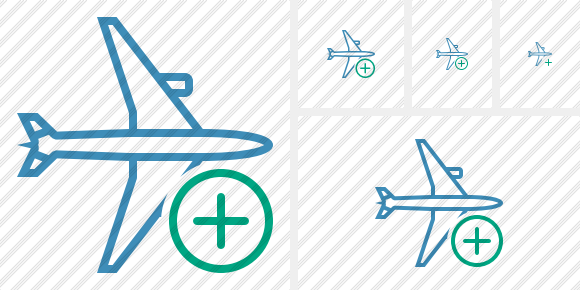 Airplane Horizontal Add Icon