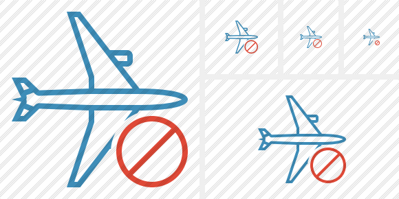 Airplane Horizontal Block Icon