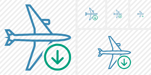 Airplane Horizontal Download Icon