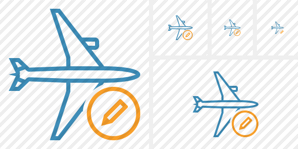 Airplane Horizontal Edit Icon