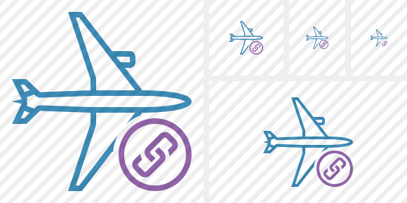 Airplane Horizontal Link Icon