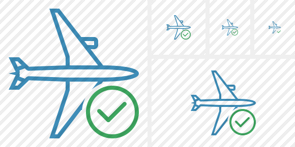 Airplane Horizontal Ok Icon