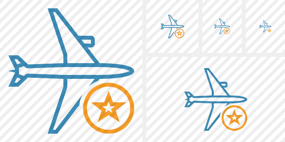 Airplane Horizontal Star Icon