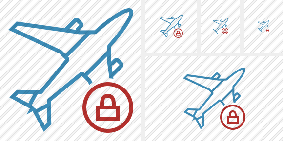 Airplane Lock Icon