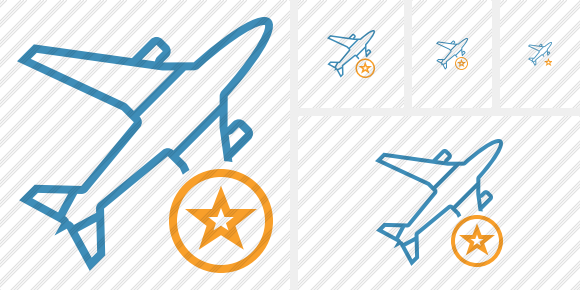 Airplane Star Icon