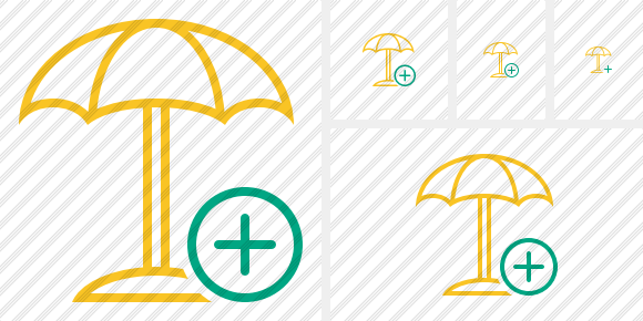 Beach Umbrella Add Icon