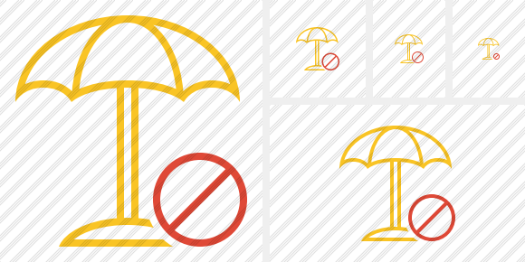 Beach Umbrella Block Icon