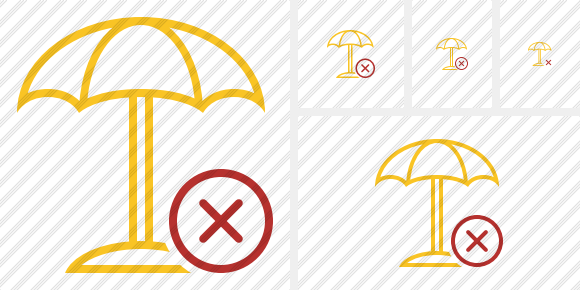 Beach Umbrella Cancel Icon