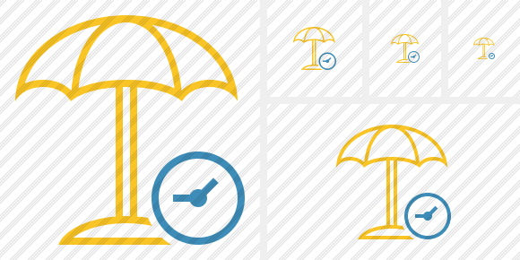 Beach Umbrella Clock Icon