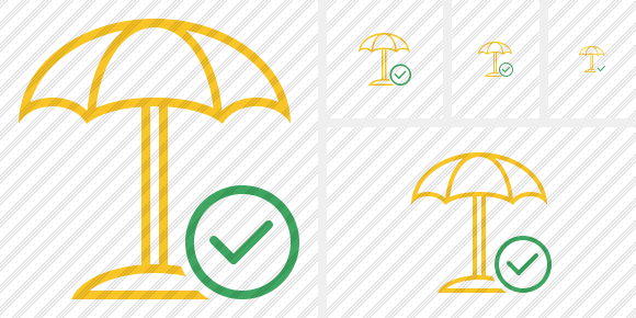 Beach Umbrella Ok Icon