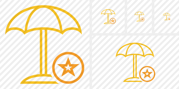 Beach Umbrella Star Icon