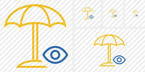 Beach Umbrella View Icon