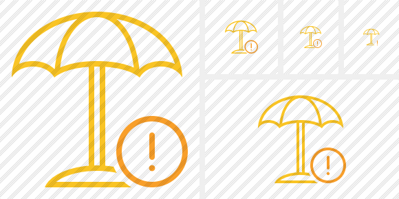 Beach Umbrella Warning Icon