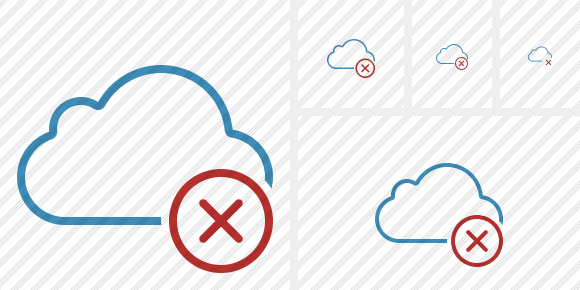 Cloud Blue Cancel Icon