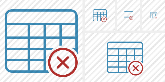 Database Table Cancel Icon