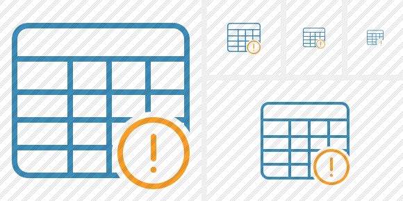 Database Table Warning Icon