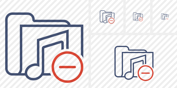 Folder Music Remove Icon