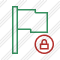 Flag Green Lock Icon