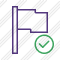 Flag Purple Ok Icon