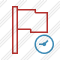 Flag Red Clock Icon