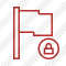 Flag Red Lock Icon