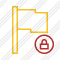 Flag Yellow Lock Icon