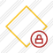 Rhombus Yellow Lock Icon